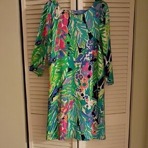 Lilly Pulitzer Vibrant Tropical Long Sleeve Dress M